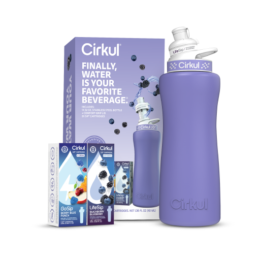 32oz. Matte Periwinkle Stainless Steel Bottle Starter Kit Z2