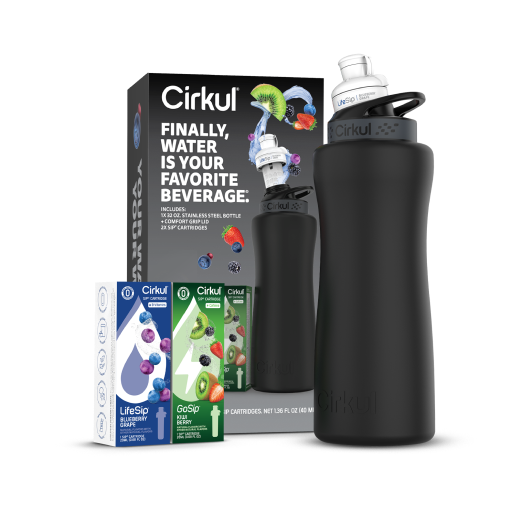32oz. Matte Black Stainless Steel Bottle Starter Kit A8
